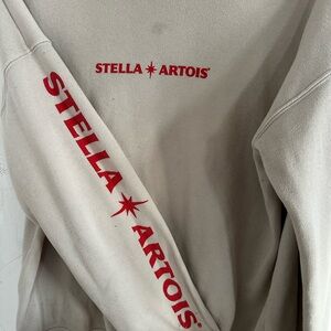 Stella Artois Cream Bella Canvas Crew Neck Sweatshirt with Red Logo